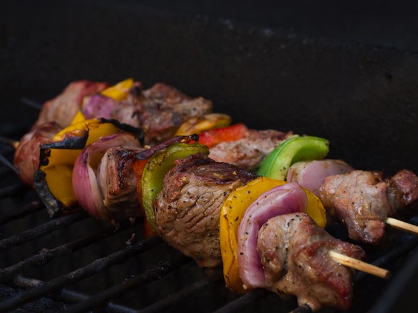 Grilling kebabs for Lag b’Omer