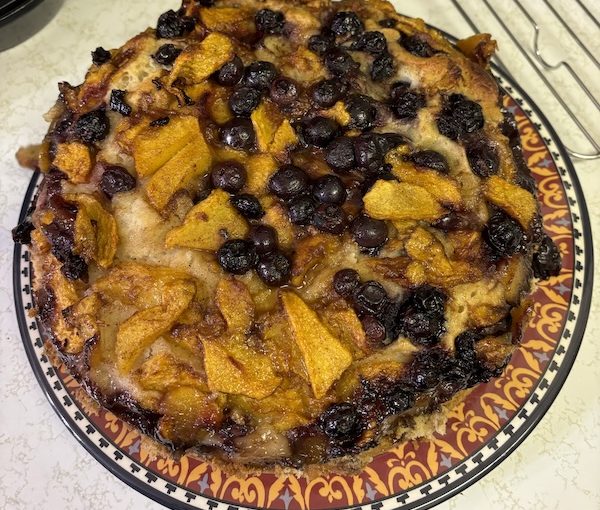 photo - Peach-blueberry cake à la Ina Garten, made by the Accidental Balabusta