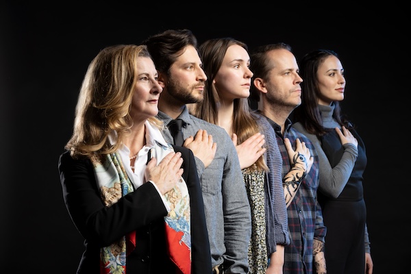 photo - Mitch and Murray Productions’ presentation of Heroes of the Fourth Turning co-stars, left to right, Jennifer Clement, David Kaye, Elizabeth Barrett, Aaron Craven and Nyiri Karakas