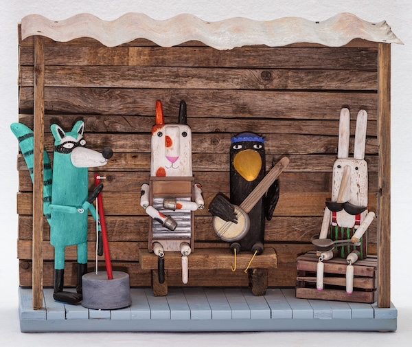 Whimsical “wood friends”