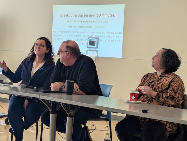 photo - Rabbi Susan Tendler, left, Lonnie Belfer and Lynne Fader were panelists at a dialogue on antisemitism in Richmond Jan. 26