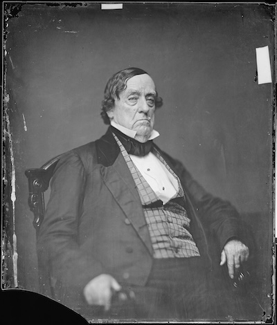 photo - A photograph of Gen. Lewis Cass taken by Mathew Brady, circa 1860-65. In 1837, Cass dropped the anchor of the USS Constitution off Jaffa